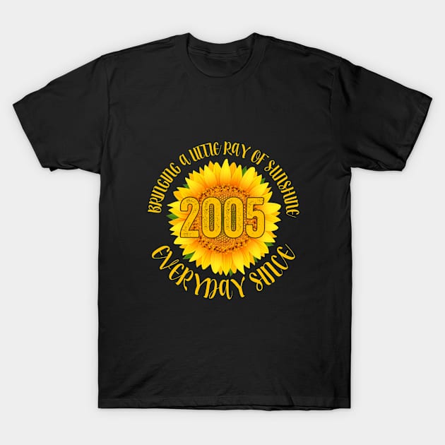 18th Birthday - Bringing A Little Ray Of Sunshine Since 2005 T-Shirt by Kudostees